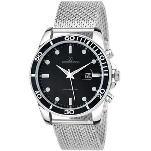 So Charm Montres Montre homme quartz ronde acier et fond noir pas cher