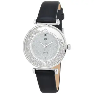 So Charm Montres Montre Héléna élégante noire ornée d'un véritable diamant noir pas cher