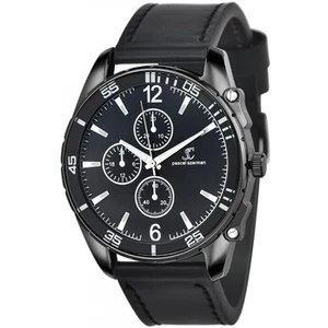 So Charm Montres Montre homme quartz par Pascal Szerman acier noir et cuir noir
