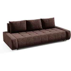 Petits meubles Canapé convertible 3 places stratifiés marron pas cher