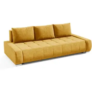 Petits meubles Canapé convertible 3 places stratifiés jaune pas cher