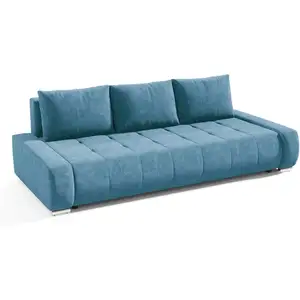 Petits meubles Canapé convertible 3 places stratifiés bleu pas cher