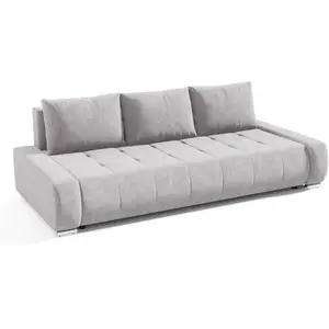 Petits meubles Canapé convertible 3 places avec coffre Jonas Gris clair pas cher