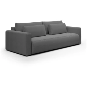 Petits meubles Canapé convertible 3 places coffre bois de pin gris pas cher