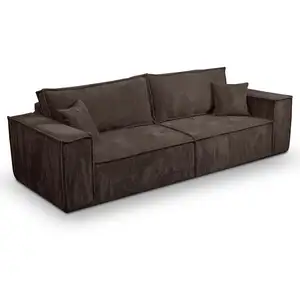 Petits meubles Canapé convertible 4 places stratifiés marron pas cher