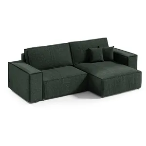 Petits meubles Canapé d'angle réversible convertible 3 places bois de pin vert pas cher