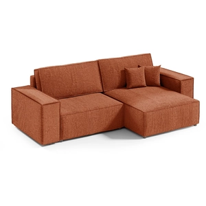 Petits meubles Canapé d'angle réversible convertible 3 places bois de pin orange pas cher