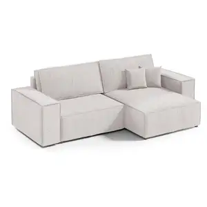 Petits meubles Canapé d'angle réversible convertible 3 places bois de pin blanc pas cher