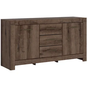 Petits meubles Buffet 2 portes 3 tiroirs stratifiés beige pas cher