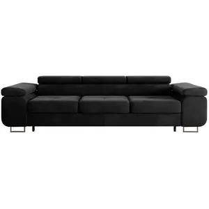 Canapé convertible Petits meubles - Wilson - 275 x 100 x 69cm - Noir pas cher