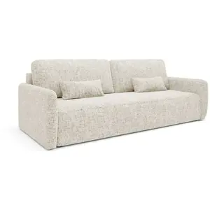 Canapé 3 places Petits-meubles - Lazare - 217 x 102 x 86cm - Blanc cas...
