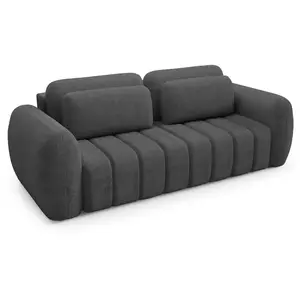 Canapé 3 places Petits-meubles - Cesar - 266 x 110 x 95cm - Gris foncé