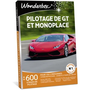 Comparateur de prix : Coffret cadeau Wonderbox Pilotage de GT et Monoplace pour 1 ou 2 perso...
