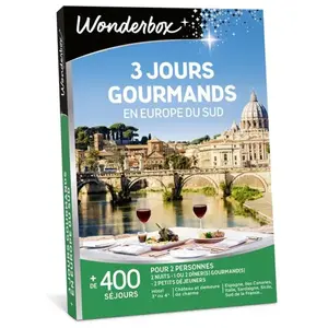 Comparateur de prix : Coffret cadeau Wonderbox 3 jours gourmands en Europe du Sud