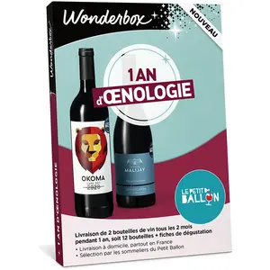 Comparateur de prix : Coffret cadeau Wonderbox 1 an d'oenologie pour 1 personne