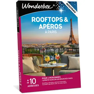 Comparateur de prix : Coffret cadeau Wonderbox Rooftops & Apéros à Paris pour 2 personnes