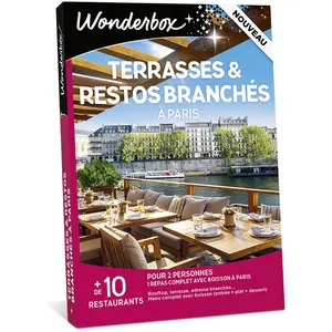 Comparateur de prix : Coffret cadeau Wonderbox Terrasses et Restos branchés à Paris pour 2 p...
