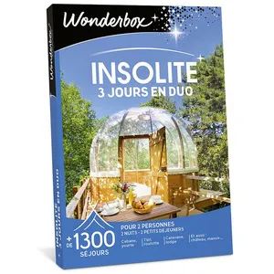 Comparateur de prix : Coffret cadeau Wonderbox Insolite 3 jours en duo Edition 2025