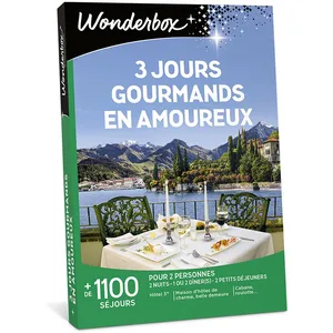 Coffret cadeau Wonderbox 3 jours gourmands en amoureux Edition 2025 pas cher