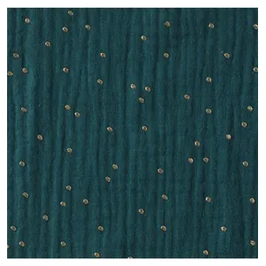 GENERIQUE TISSU GLIT DOUBLE GAZE PAILLETE OR vendu au mètre(...) - Paon/or Bleu