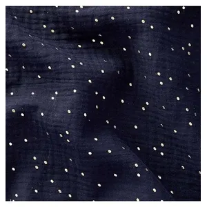 GENERIQUE TISSU GLIT DOUBLE GAZE PAILLETE OR vendu au mètre(...) - Nuit/or Bleu