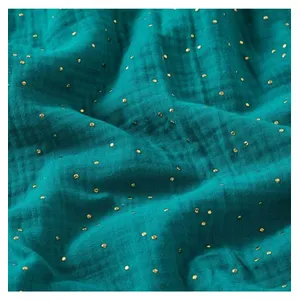 GENERIQUE TISSU GLIT DOUBLE GAZE PAILLETE OR vendu au mètre(...) - Emeraude Bleu