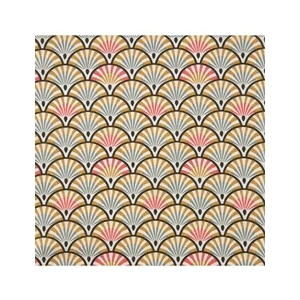GENERIQUE Tissu coton Plumes de Paon vendu au mètre(...) - Moutarde/vert Multicolore