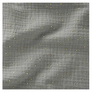 TISSU GLIT DOUBLE GAZE PAILLETE OR vendu au mètre - Vert De gris/or gr... pas cher