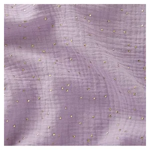 TISSU GLIT DOUBLE GAZE PAILLETE OR vendu au mètre - Lilas Clair/or vio...
