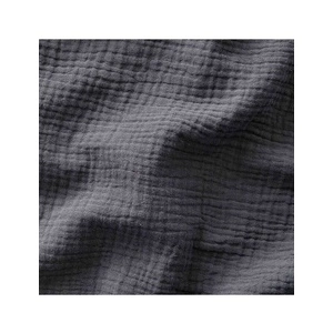 GENERIQUE Tissu Double Gaze de coton gaufrée vendu au mètre(...) - Gris (GRIS FONCE)