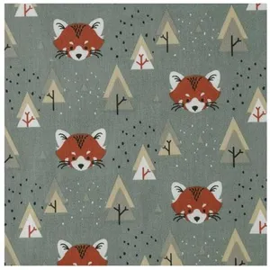 Tissu enfant jersey têtes de renard vendu au mètre(...) - 083 Kaki