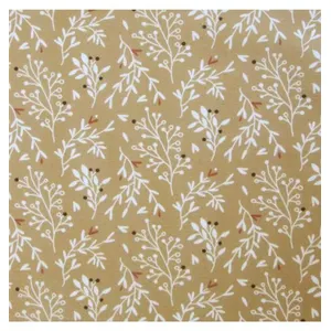 GENERIQUE Tissu coton Bio feuillage blanc vendu au mètre(...) - Or