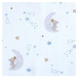 GENERIQUE Tissu coton enfant lune vendu au mètre(...) - Bleu