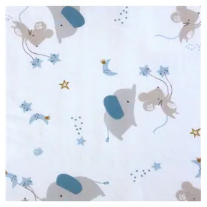 GENERIQUE Tissu coton enfant éléphant vendu au mètre(...) - Bleu