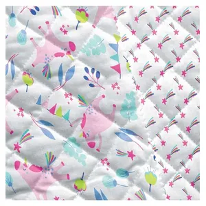 Tissu enfant matelassé coton licorne vendu au mètre(...) - 0001 Blanc