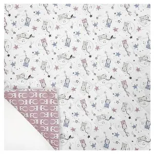 GENERIQUE Tissu enfant matelassé chouettes vendu au mètre(...) - 0001 Blanc
