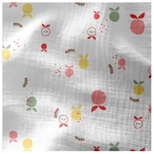 GENERIQUE Tissu coton double gaze imprimé fruits vendu au mètre(...) - 0001 Blanc