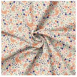 GENERIQUE Tissu coton popeline petites fleurs vendu au mètre(...) - 0 Ecru