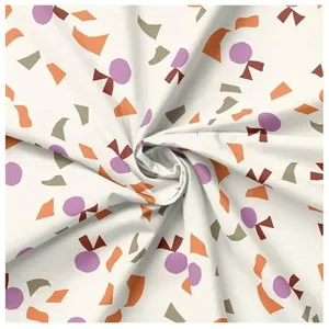 GENERIQUE Tissu coton popeline motifs géometriques vendu au mètre(...) - 0 Ecru