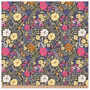 GENERIQUE Tissu coton popeline fleuri vendu au mètre(...) - 0 Noir