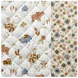 Tissu enfant matelassé coton animaux de la ferme vendu au mètre(...) -...