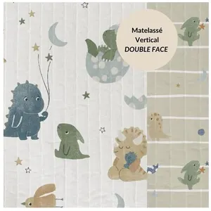 GENERIQUE Tissu coton matelassé dragons vendu au mètre(...) - grisdrax