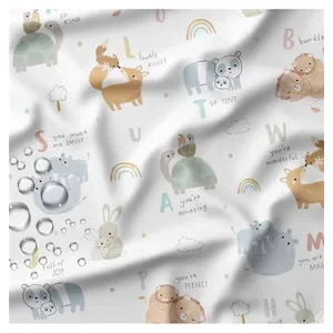 Tissu imperméable bébé et maman animaux vendu au mètre(...) - 0001 Bla...