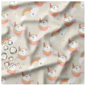 Tissu imperméable enfant licorne vendu au mètre(...) - 0002 Gris