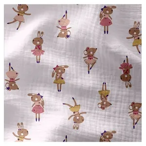 Tissu enfant coton double gaze souris danseuse vendu au mètre(...) - 0...
