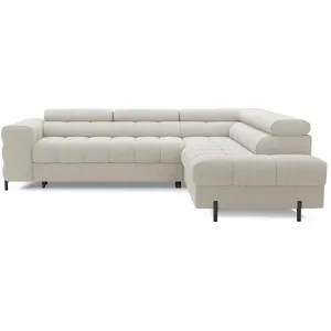 Comparateur de prix : Bestmobilier Elisa - canapé d'angle droit 5 places convertible avec coffre et têtières réglables en tissu bouclette