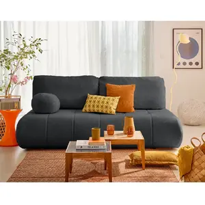 Bestmobilier Bowie - canapé 3 places convertible coffre + coussin rond inclus en tissu texturé