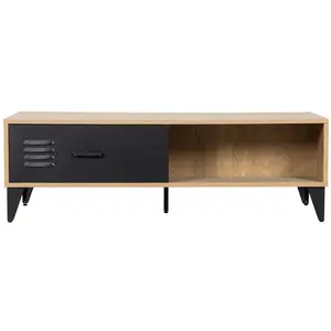 Comparateur de prix : Tribeca - table basse - bois et métal noir - 110 cm