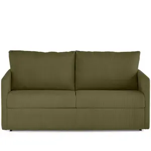 BESTMOBILIER Canape droit BEST MOBILIER 3 places en velours vert 178 x 178 x 90 cm
