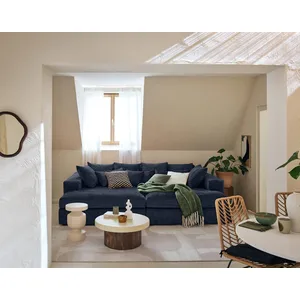 Comparateur de prix : LISA DESIGN Collins - canapé droit 4 places avec double méridienne en velours texturé TU